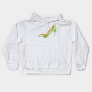 High Heel Shoe in Greenery Kids Hoodie